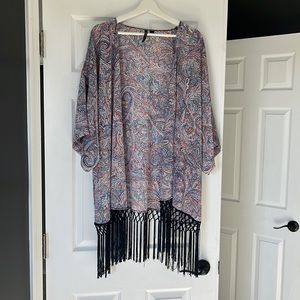 Boho fringe kimono size 1X